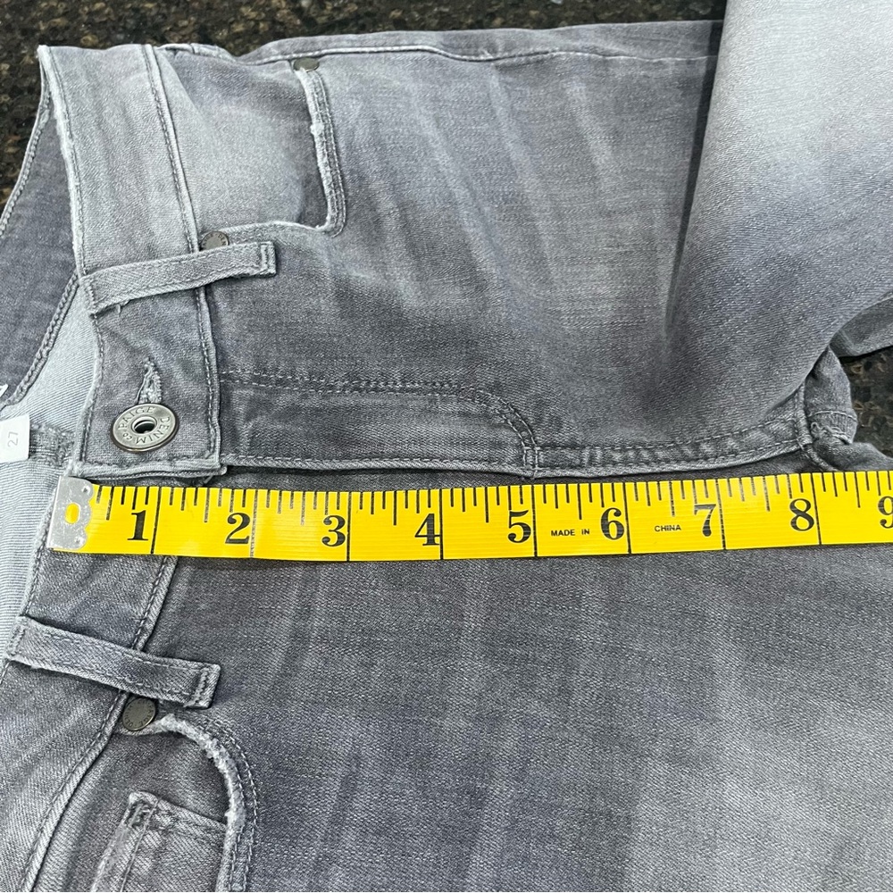 PAIGE Charcoal Grey Verdugo Ankle Cropped Distressed Skinny Women's Denim Jeans - Picture 13 of 15